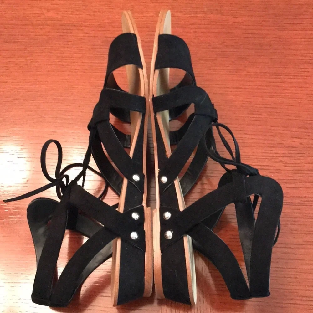 NY & Co Black Strappy Sandal Black